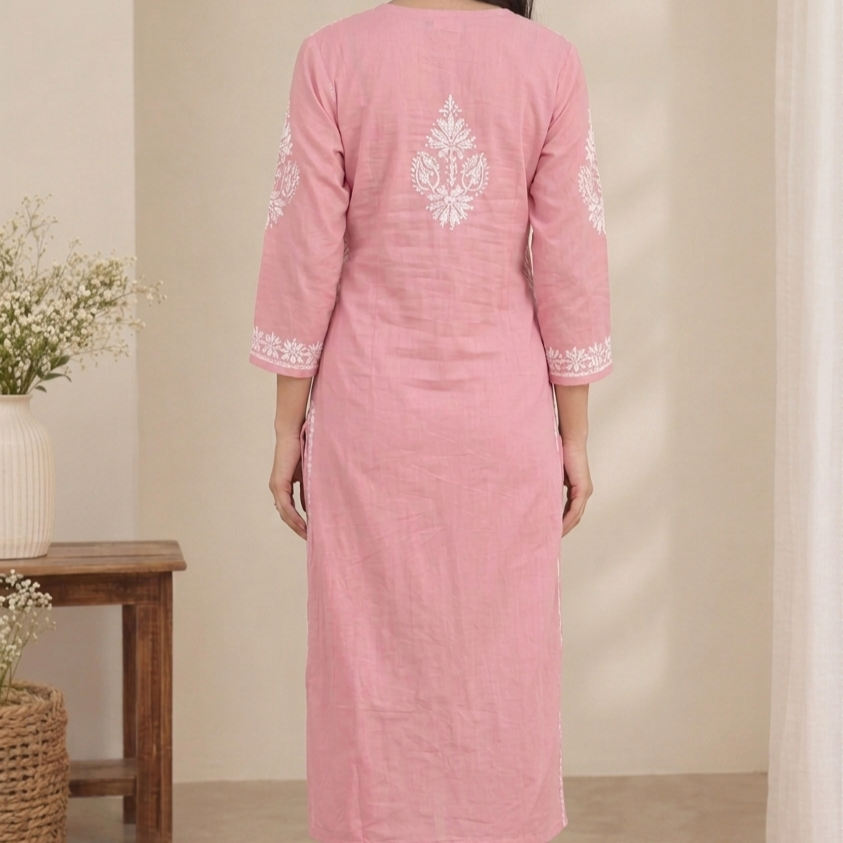 Lucknowi chikankari kurti pant set